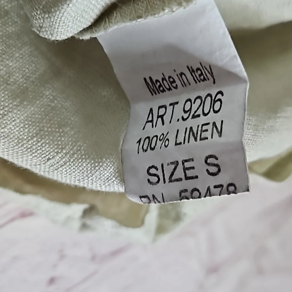 NWT Valentina Naldi Drawstring Waist Linen Mini Dress Size Small